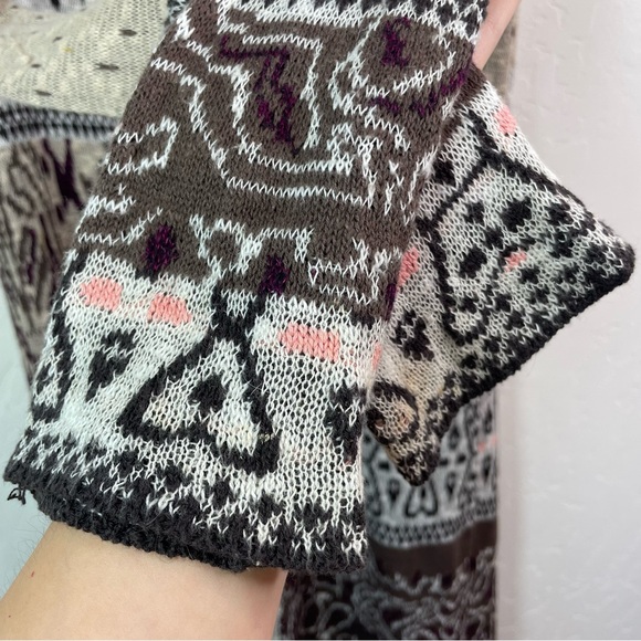 Free People Americana Bandana Hooded Long Duster Cardigan Sweater Size Medium - Picture 7 of 15